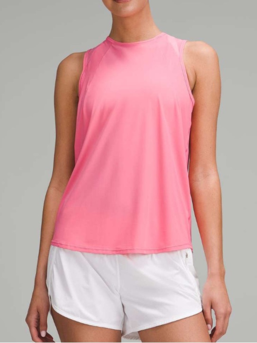 Lululemon Sculpt Tank Top Pink Mesh Running Workout Tank Size 12 Pleated